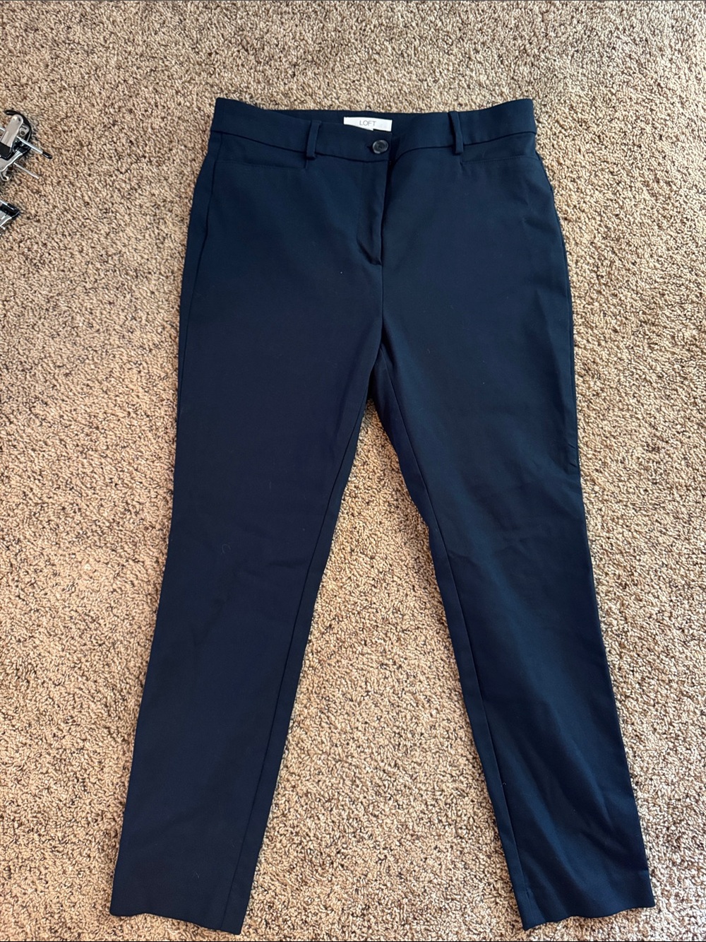 LOFT Navy Slim Tapered Dress Pants